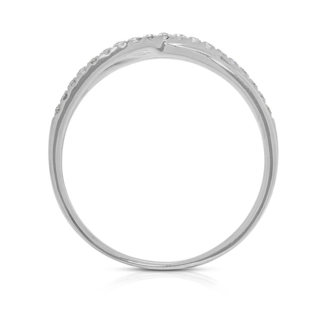 Delicate 0.1ct Natural Diamond 10K White Gold Ring in vendita 1