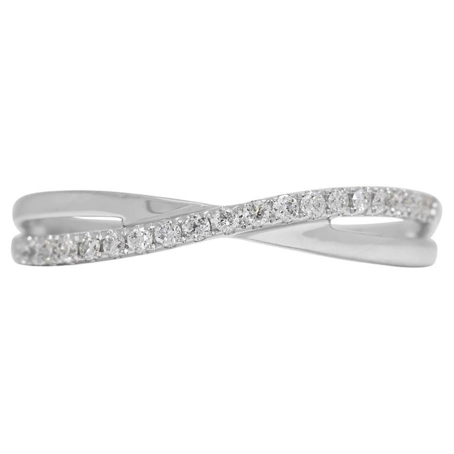 Delicate 0.1ct Natural Diamond 10K White Gold Ring