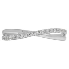 Delicate 0.1ct Natural Diamond 10K White Gold Ring