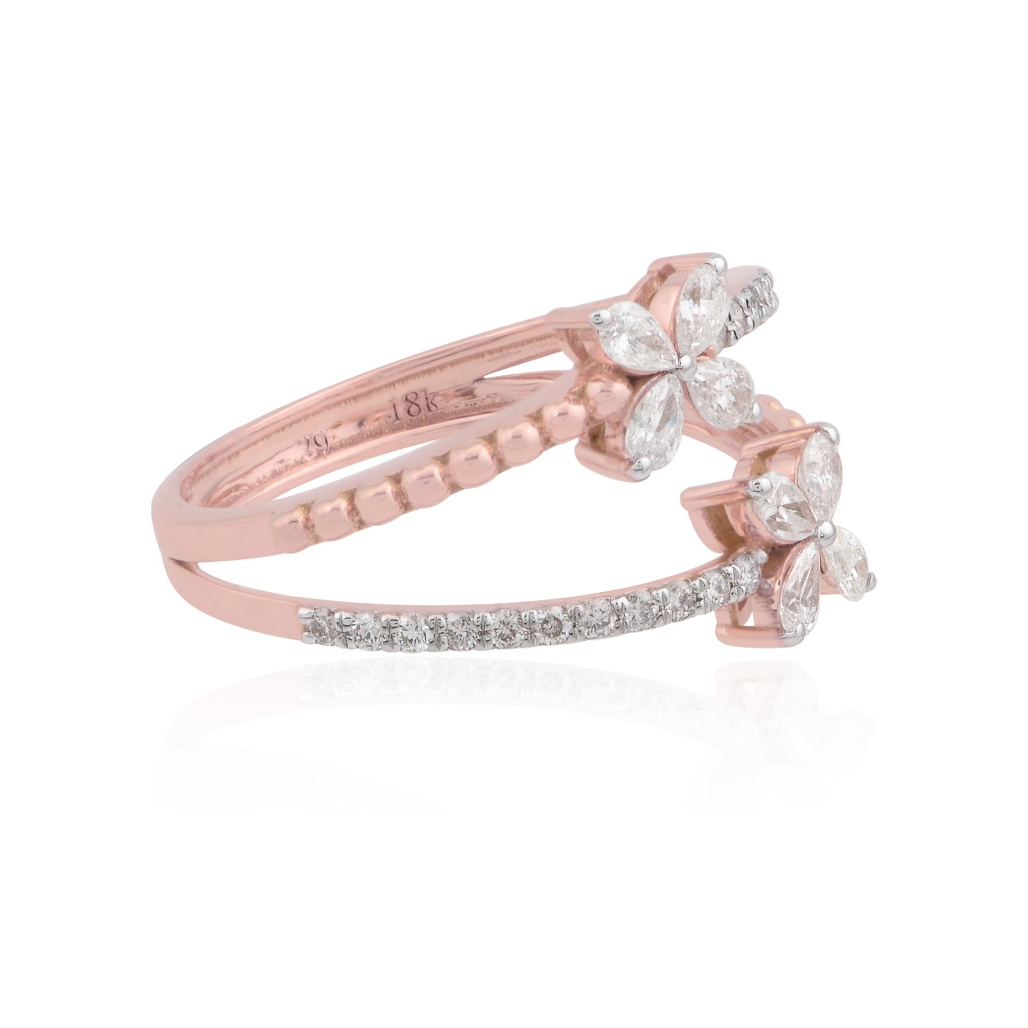 in vendita:  Delicato anello a fascia in oro rosa 14K con doppio diamante da 0,6 carati SI/H, regalo di anniversario 5