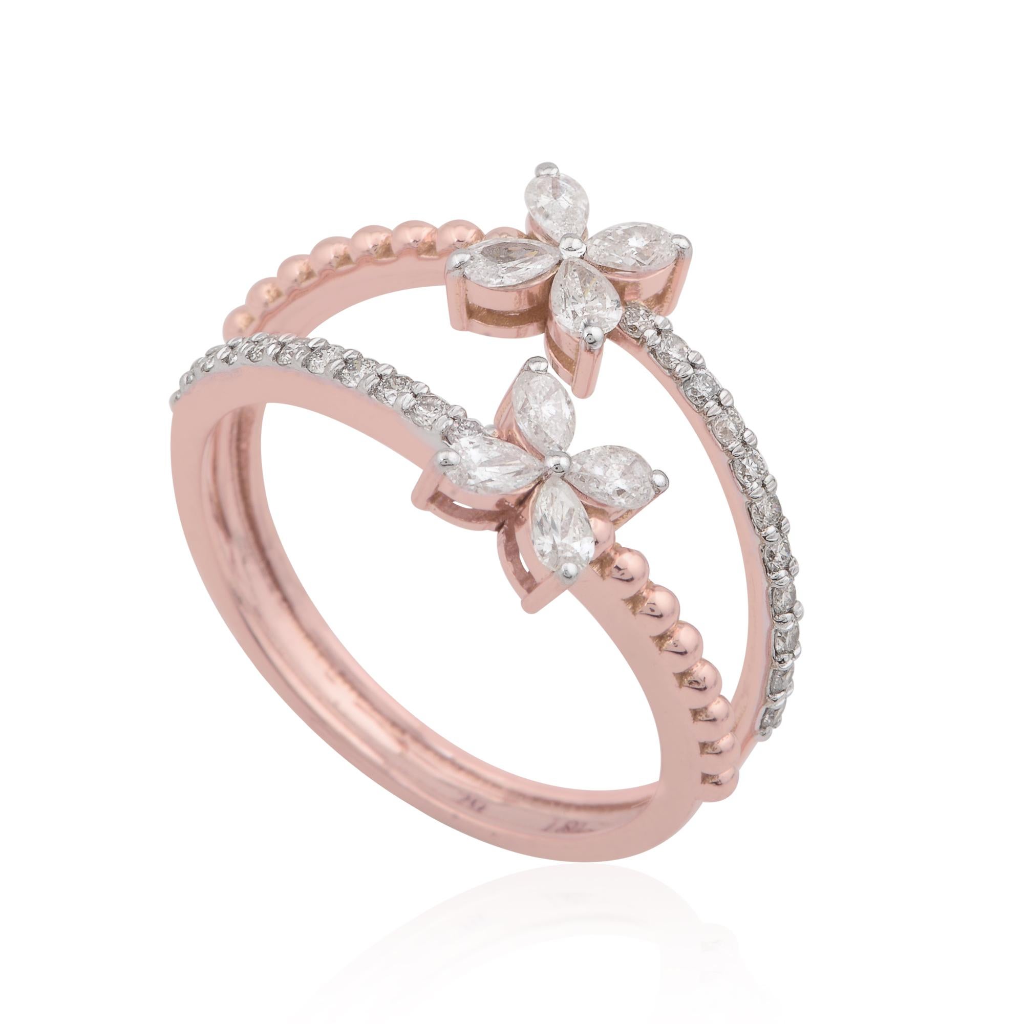 in vendita:  Delicato anello a fascia in oro rosa 18 carati con doppio diamante da 0,6 carati SI/H Regalo di anniversario 6