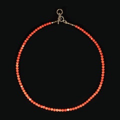 Delicate 18 Inch 4MM Coral Necklace by Aria Jewelry Design Great Gift