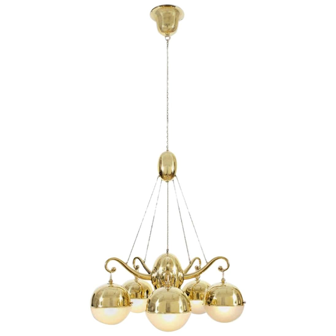 Delicate and Elegant Josef Hoffmann & Wiener Werkstaette Chandelier, Re-Edition