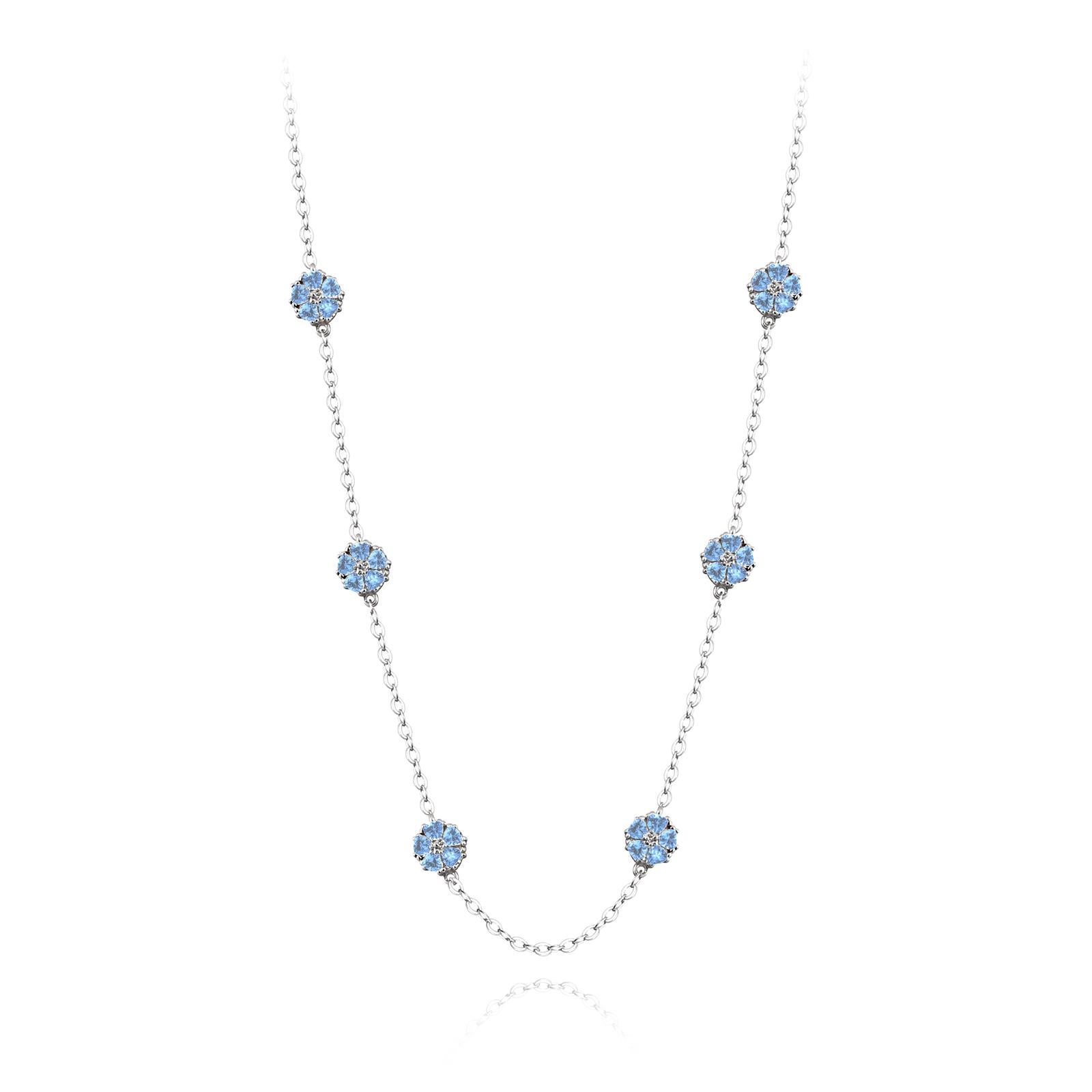 Whatever the season, take a little natural beauty with you everywhere you go. This delicate blossom chain necklace is the perfect complement to any style, day or night. An adjustable .925 sterling silver chain necklace with 3D blossoms with