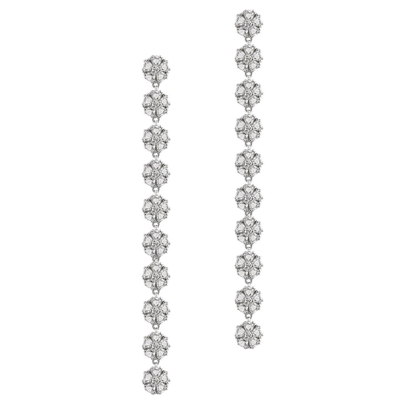 Delicate Blossom Chandelier Earrings For Sale