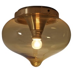 Used Delicate Ceiling Light with Golden Glass Orb 