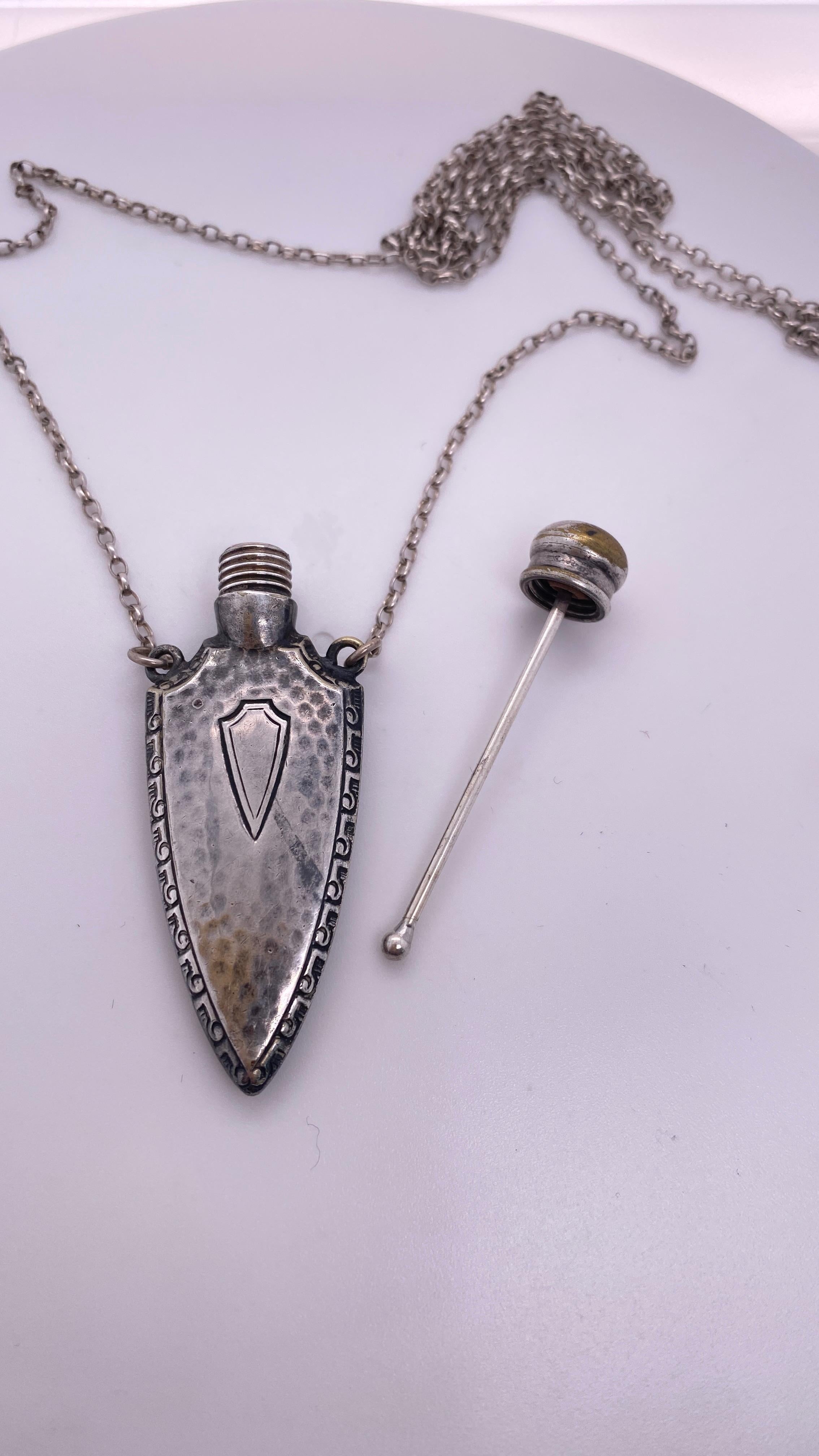 sterling silver perfume bottle pendant