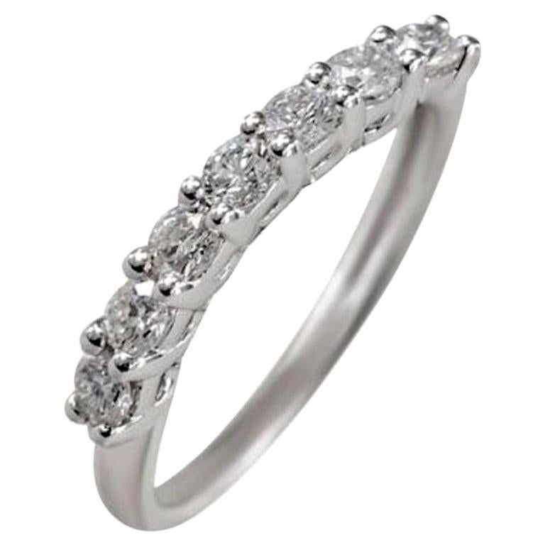 For Sale:  Delicate Classic White Gold White Diamond Engagement Wedding Band Ring for Her