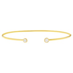 Used Delicate Diamond Set Gold Bangle Bracelet