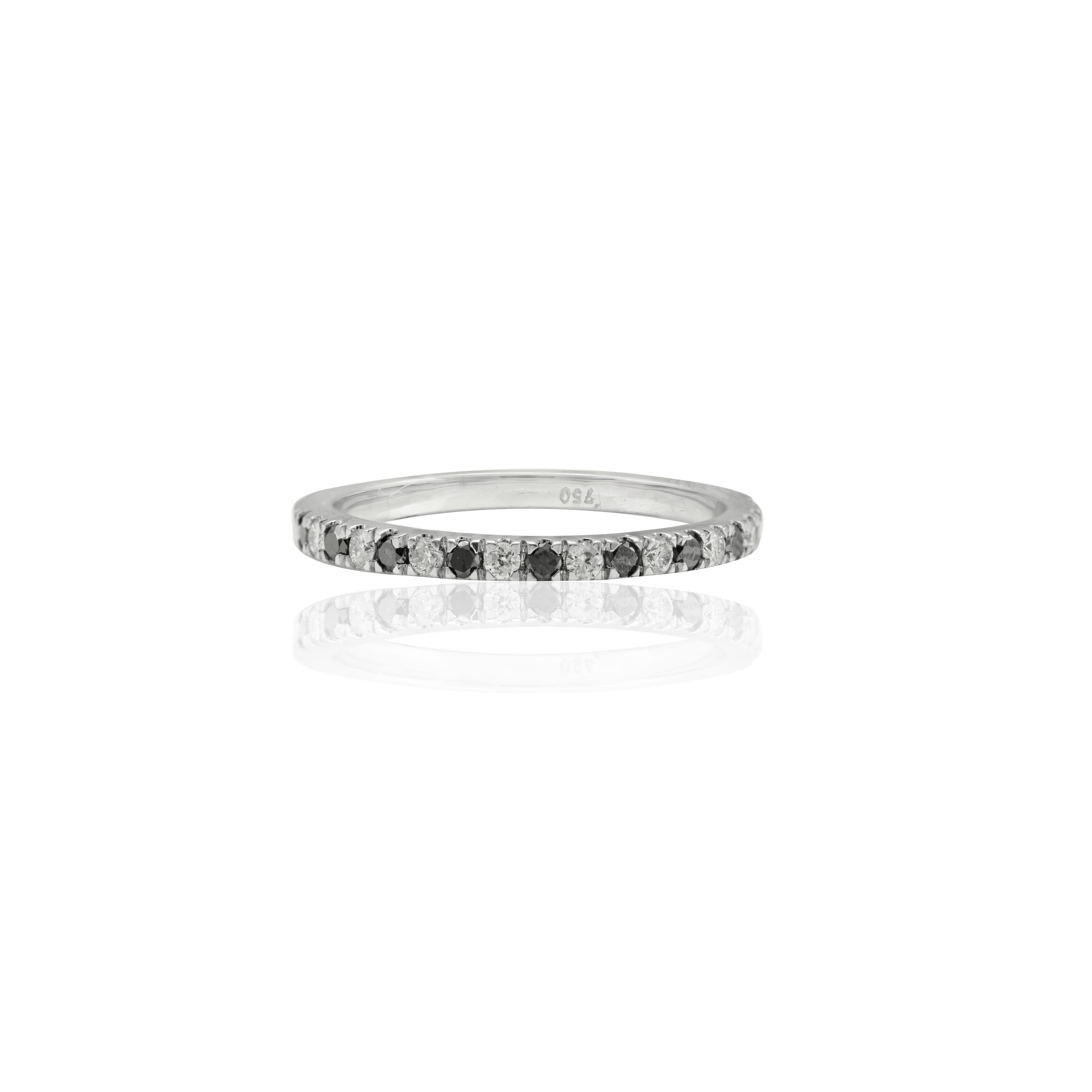 For Sale:  Delicate Diamond Half Eternity Band Ring for Her in 18k Solid White Gold 6