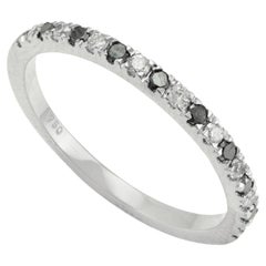 Delicate Diamond Half Eternity Band Ring for Her in 18k Solid White Gold