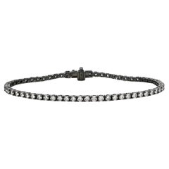 Pulsera de diamantes tenis de oro ennegrecido de 14 k
