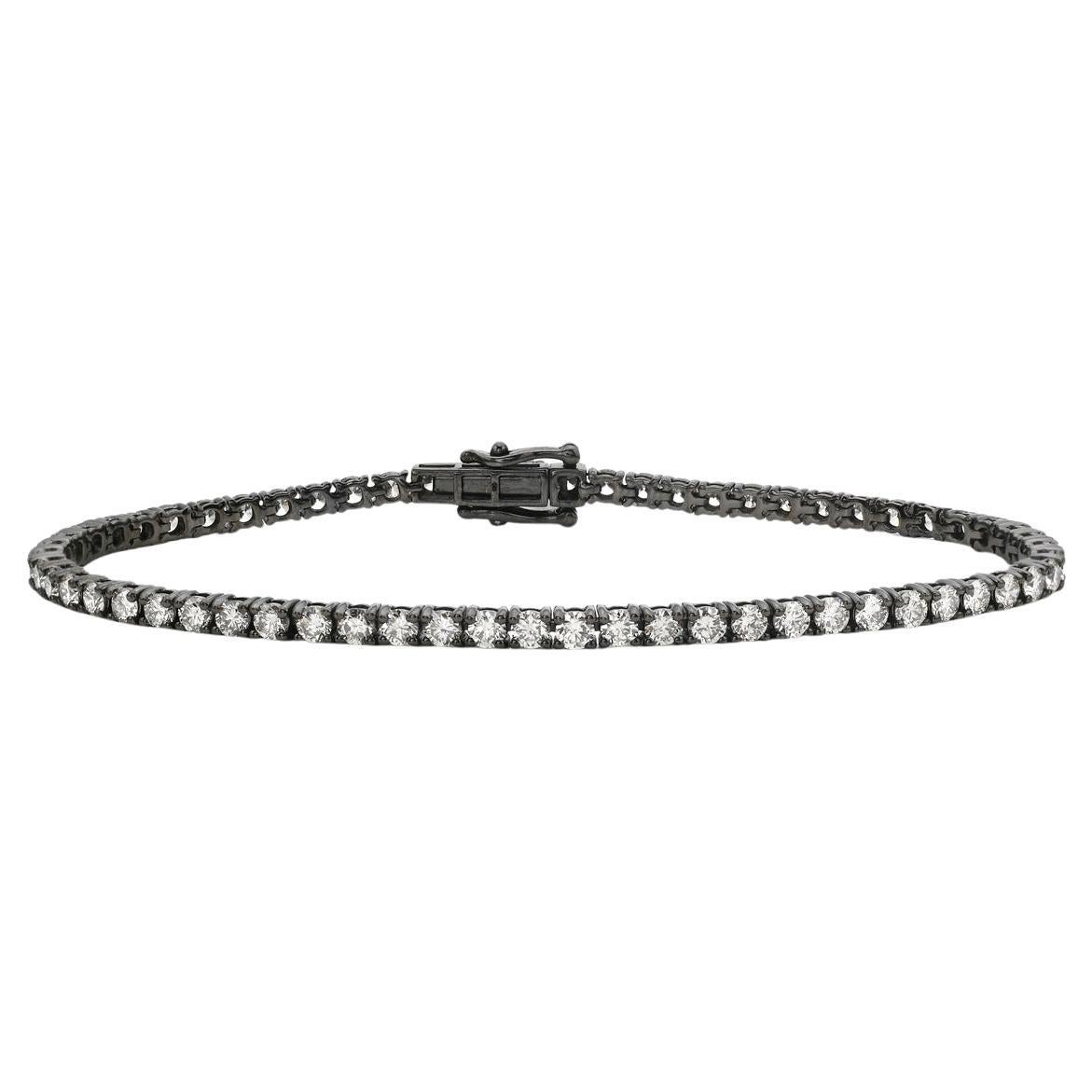 Bracelet tennis en or noirci 14 carats