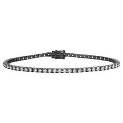 Bracciale tennis con diamanti in oro annerito 14 k.