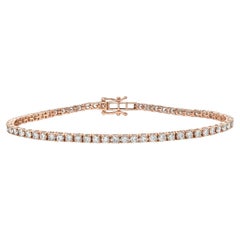 Pulsera de diamantes tenis de oro rosa de 14k