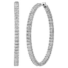 Emerald Cut 18K White Gold Diamond Earrings