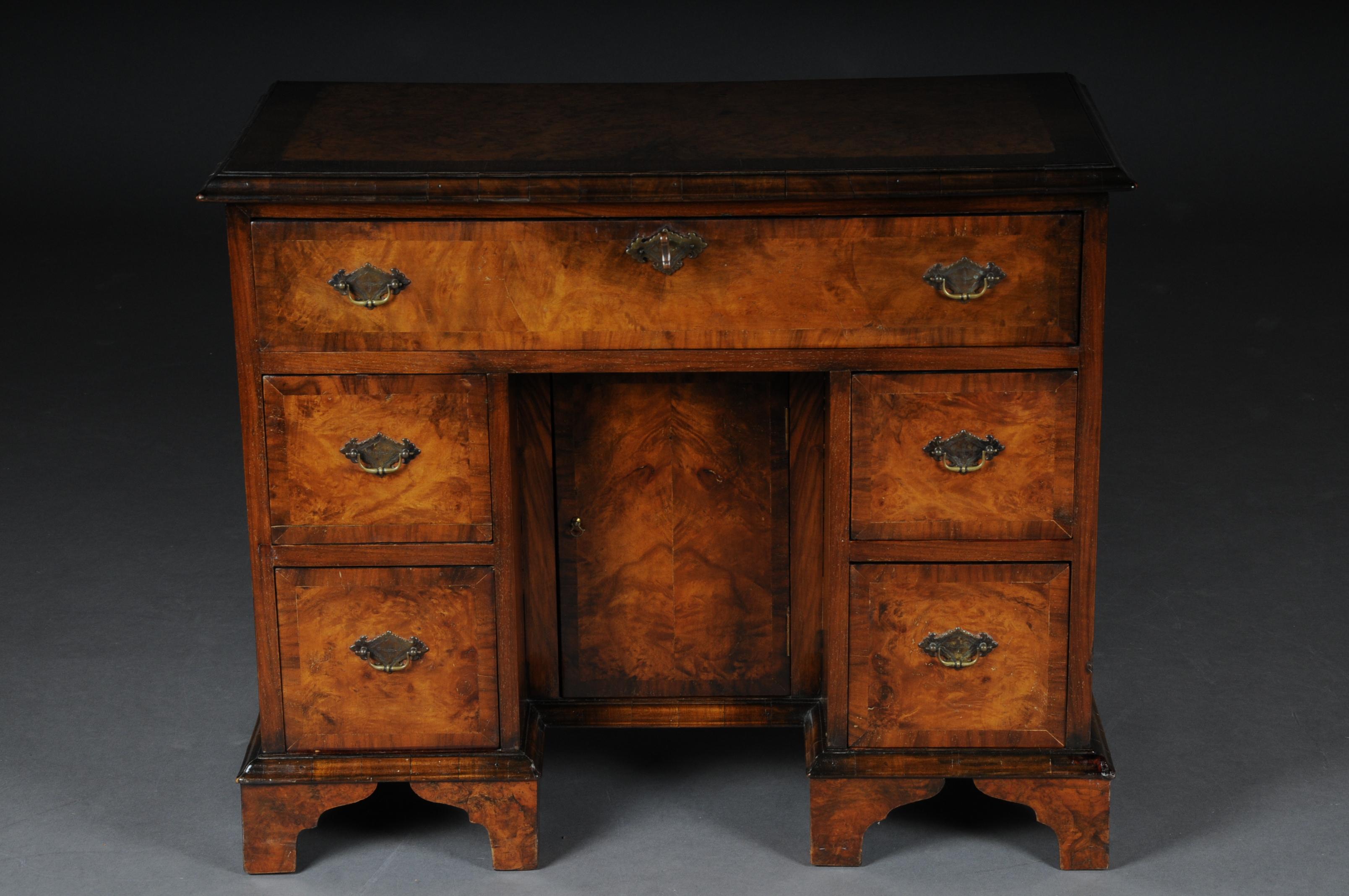 Veneer Delicate English Chest of Drawers / Desk, Mahogany, circa 1840 For Sale