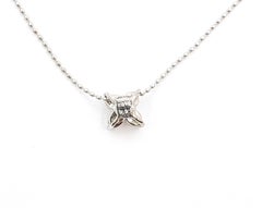 Delicate Five-Stone Diamond Necklace in 18k White Gold