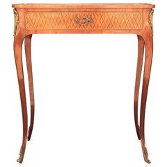 Delicate French Louis XV Style Parquetry Bronze Ormolu Side Table