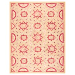 Delicate Geometric Pattern Handmade Needlepoint Flat Weave Rug