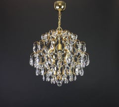Delicate Gilt Brass Chandelier by Palwa, Germany, 1970s