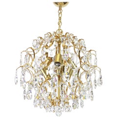 Delicate Gilt Brass Chandelier by Palwa, Germany, 1970s