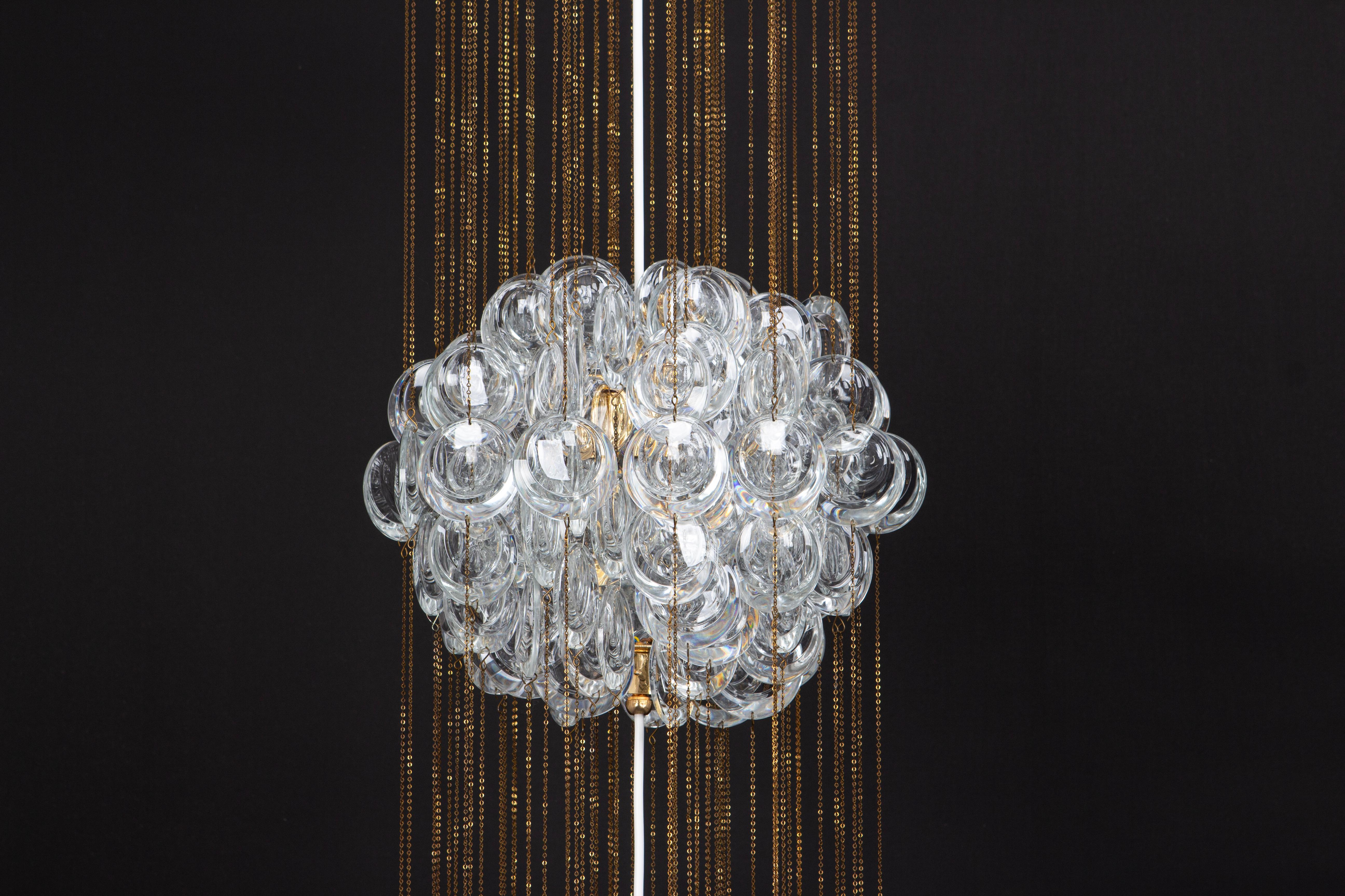 Delicate Gilt Brass Crystal Chandelier by Palwa, Sciolari Design, Germany, 1970s For Sale 7