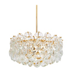 Lustre délicat en cristal doré en laiton de Palwa, design Sciolari, Allemagne, années 1970