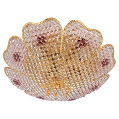 Zarte Blumenhalterung aus vergoldetem Messing mit geschliffenem Glas von Palwa, Deutschland, 1970er