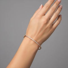 Delicate Half Eternity 14K (or 18k upon request) Yellow Gold Diamond Bracelet