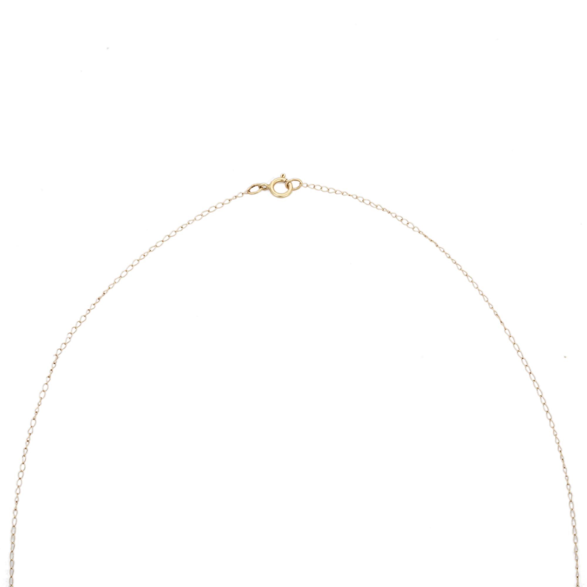 Modern Halo Round Tsavorite Solitaire Necklace 18k Solid Yellow Gold, Gift For Her For Sale