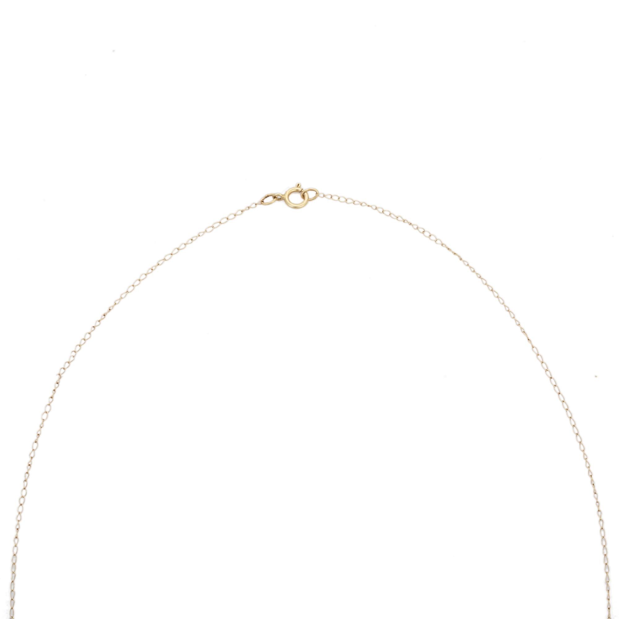 Moderne Collier Solitaire Halo Tsavorite ronde en or jaune massif 18k, cadeau pour elle en vente