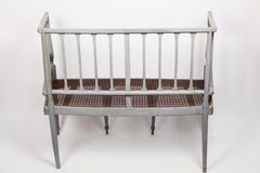 Délicate banquette folklorique américaine ancienne peinte à la main