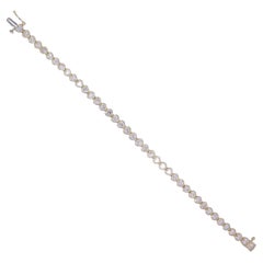Bracelet tennis en or 14 carats avec diamants en forme de cœur