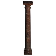 Vintage Delicate Marble Column Red Onyx, 20th Century