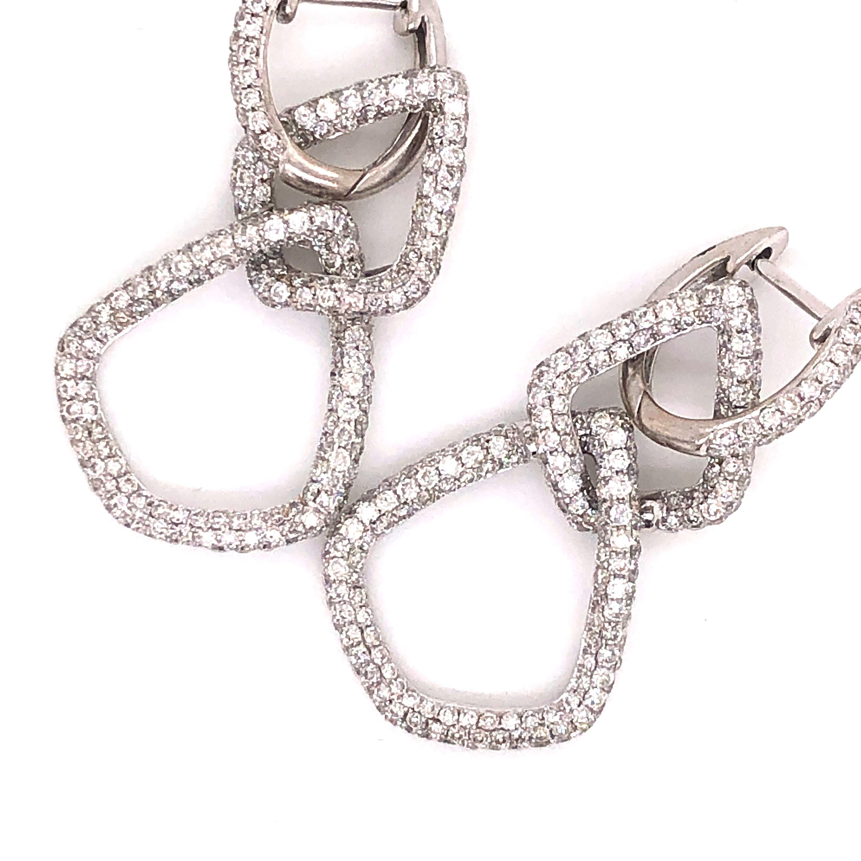 Women's Delicate Micro Pave Diamond Gold Dangling Earrings
