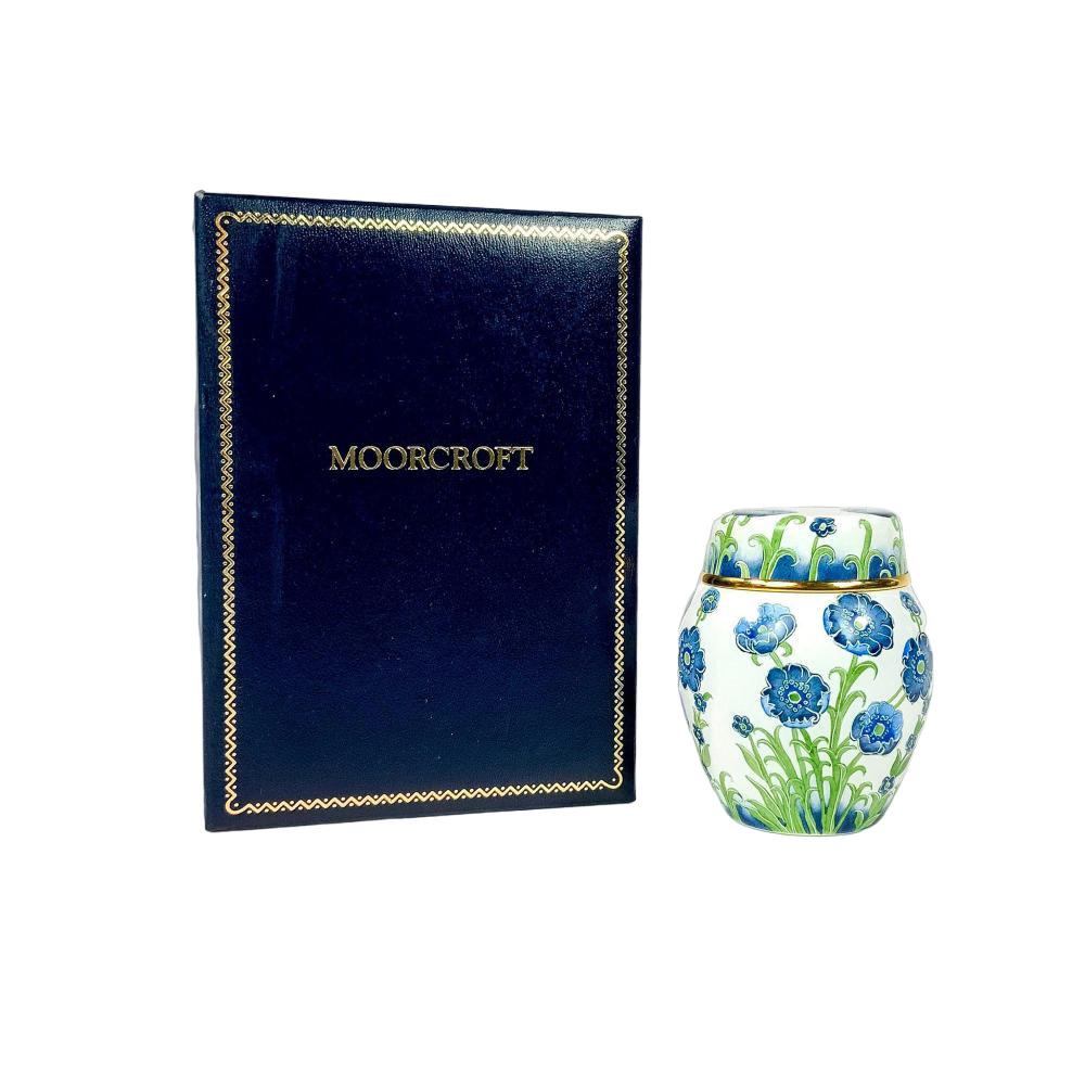 Delicate Moorcroft Elliot Hall Enamels Kleines Ingwerglas aus Emaille  BoxED (Art nouveau) im Angebot
