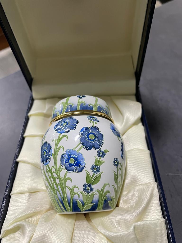 Art Nouveau Delicate Moorcroft Elliot Hall Enamels Small Ginger Jar BOXED For Sale
