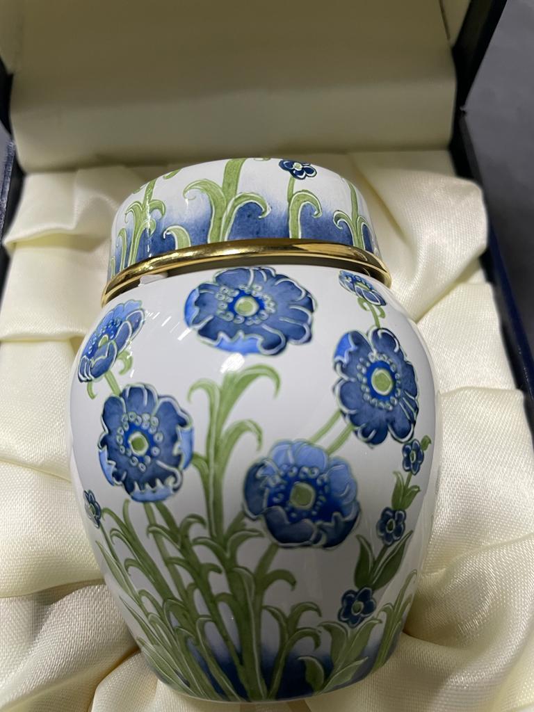 Contemporary Delicate Moorcroft Elliot Hall Enamels Small Ginger Jar BOXED For Sale