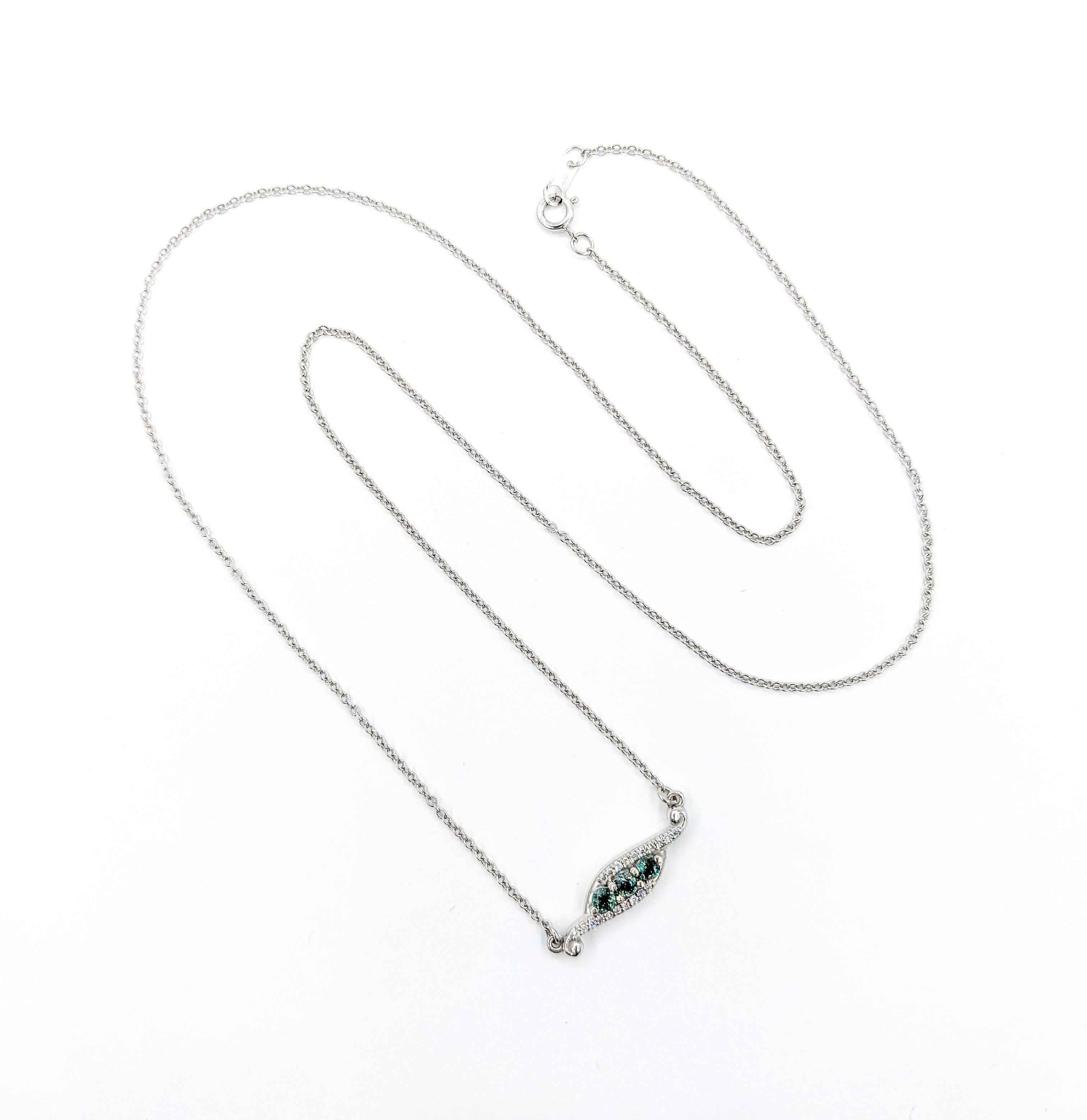 Delicate Natural Alexandrite & Diamond Station Necklace in White Gold 3