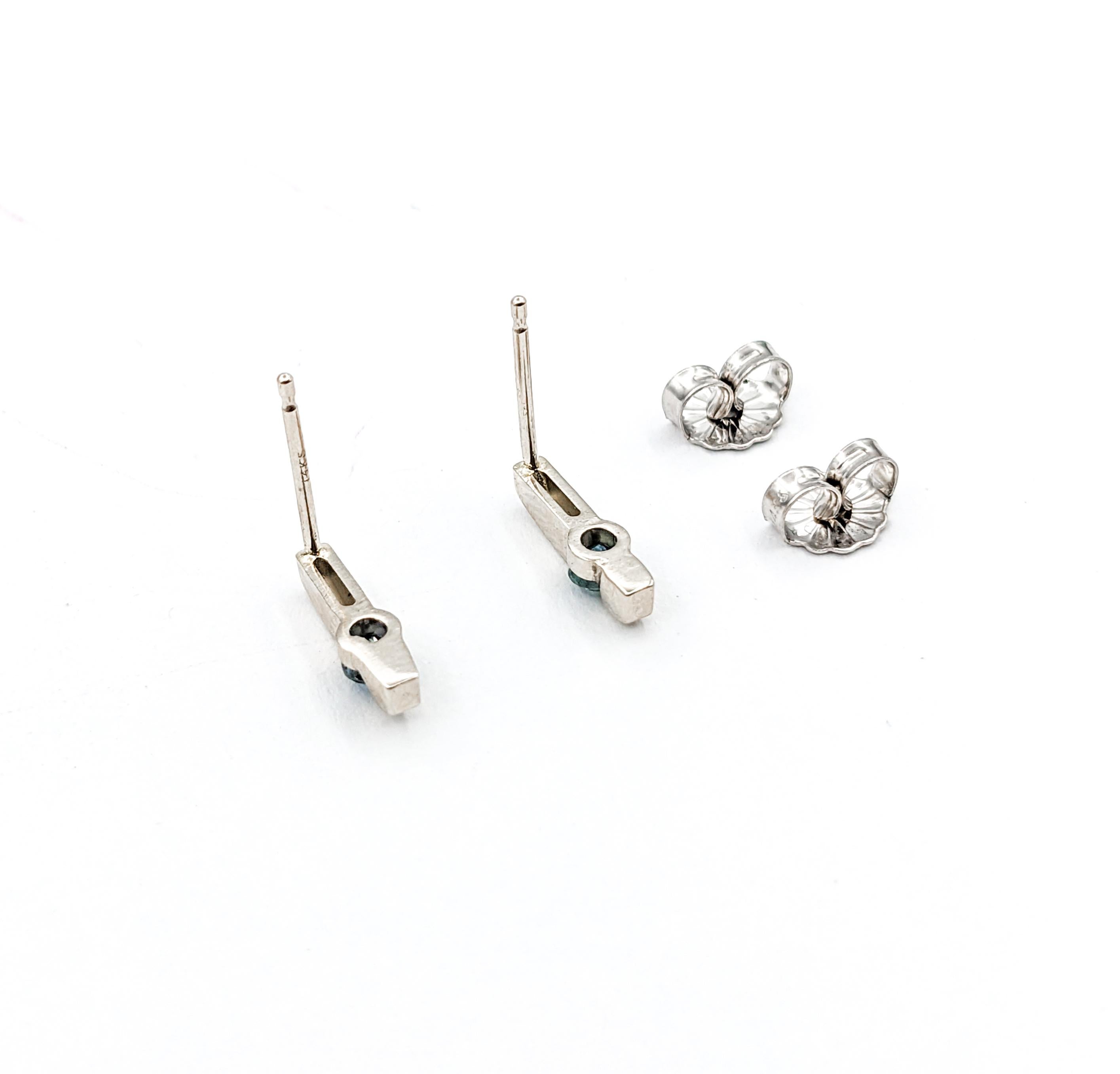 Women's Delicate Natural Alexandrite Stud Earrings in White Gold For Sale