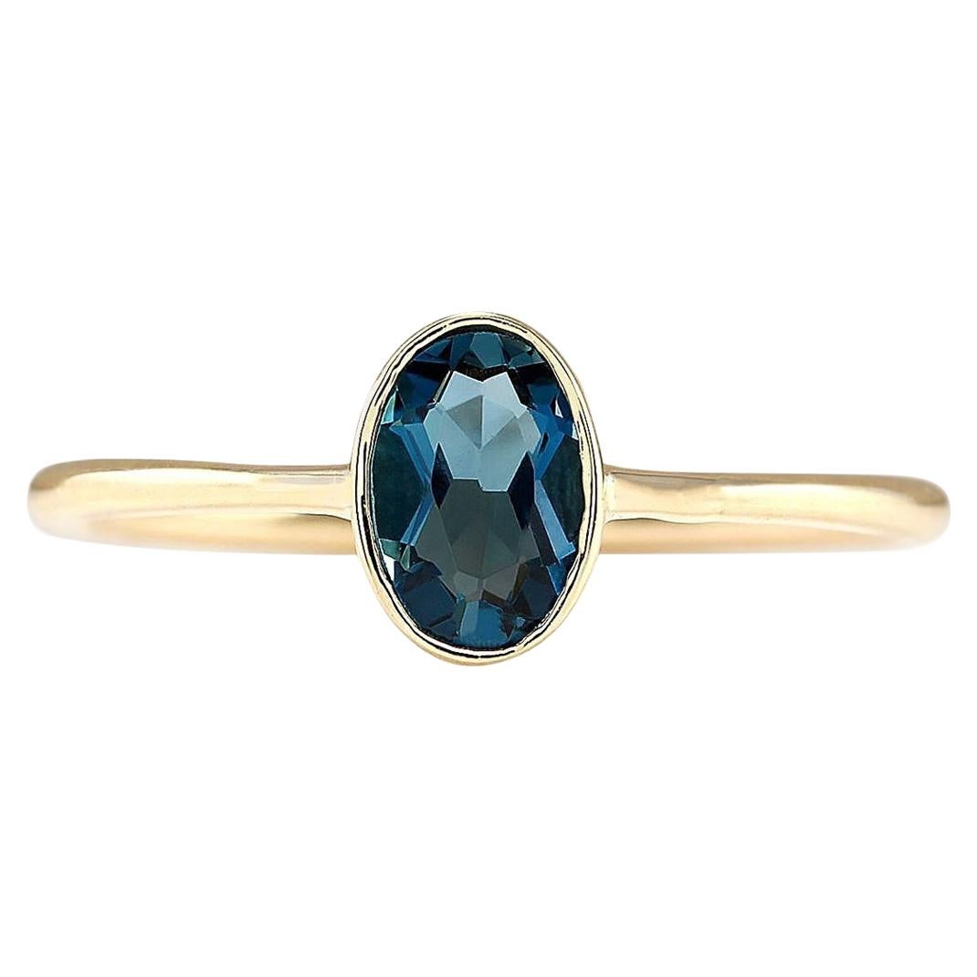 Delicate Natural Topaz Ring In 14 Karat Yellow Gold  For Sale