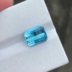 Delicate Oppose Bar Pixel Cut Swiss Blue Topaz 7.40 carats Madagascar's Gemstone