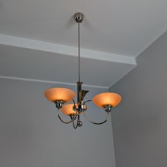 Ciondolo delicato in ottone scalfito e vetro 313/3 Antti Hakkarainen, Finlandia anni '30