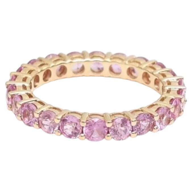 2.93ct Pink Sapphire 14K Yellow Gold Eternity Band Ring