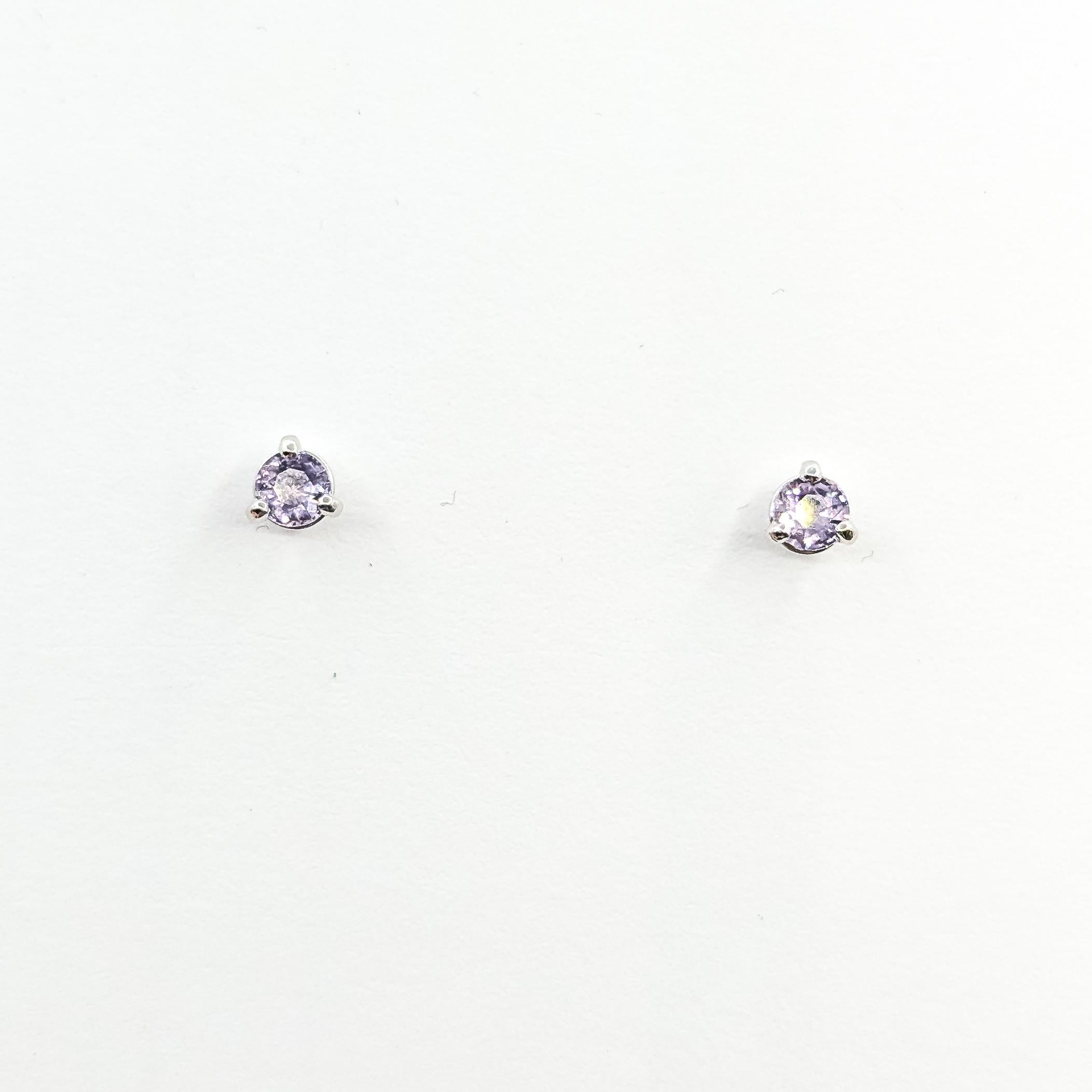 Donna Delicati orecchini con spinello rosa in oro bianco 14 ct. in vendita