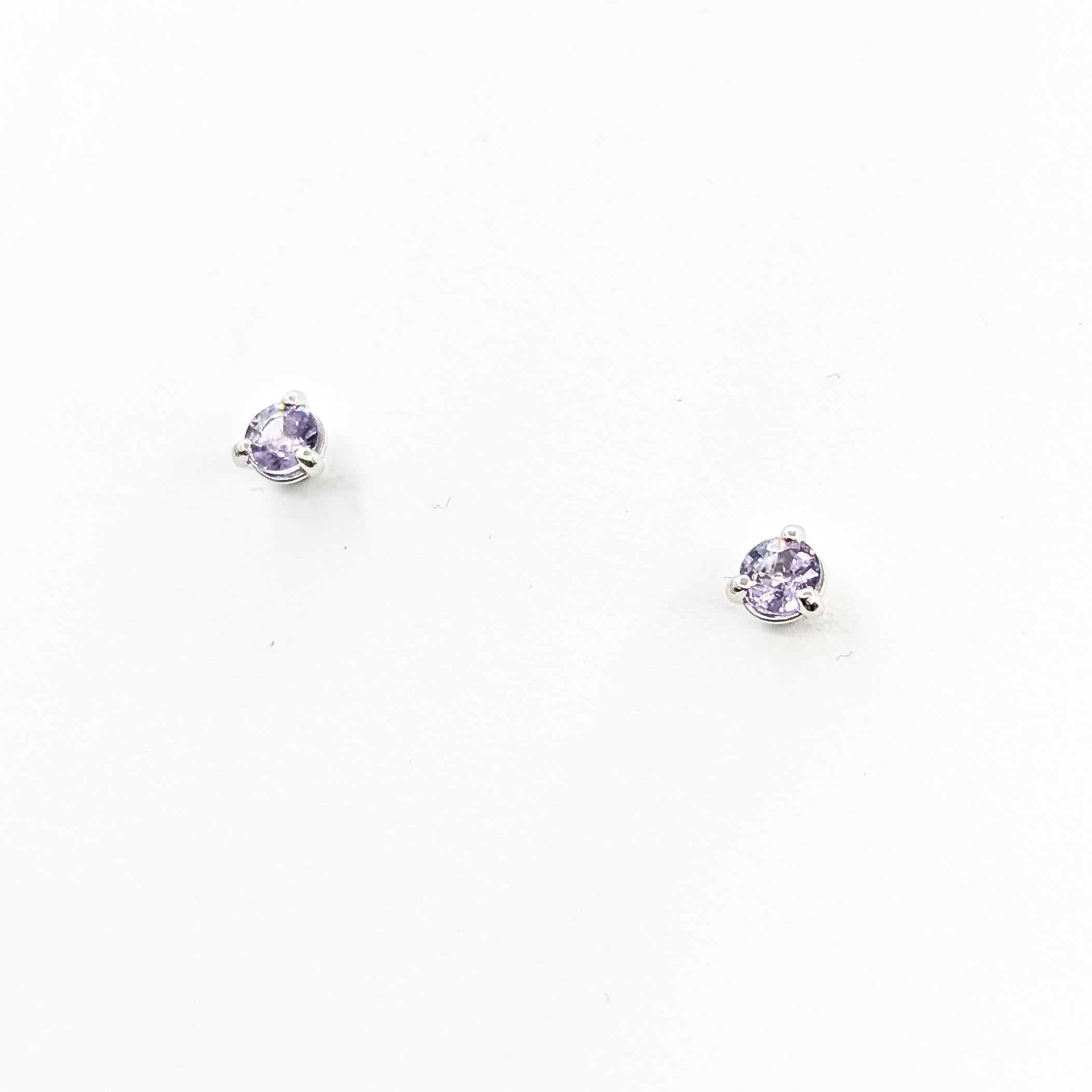 Delicati orecchini con spinello rosa in oro bianco 14 ct. in vendita 1