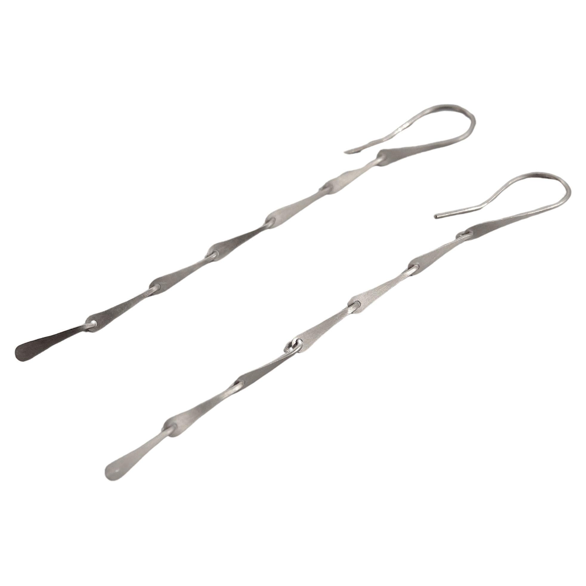 Delicate Recycled sterling silver Tarsus earrings For Sale