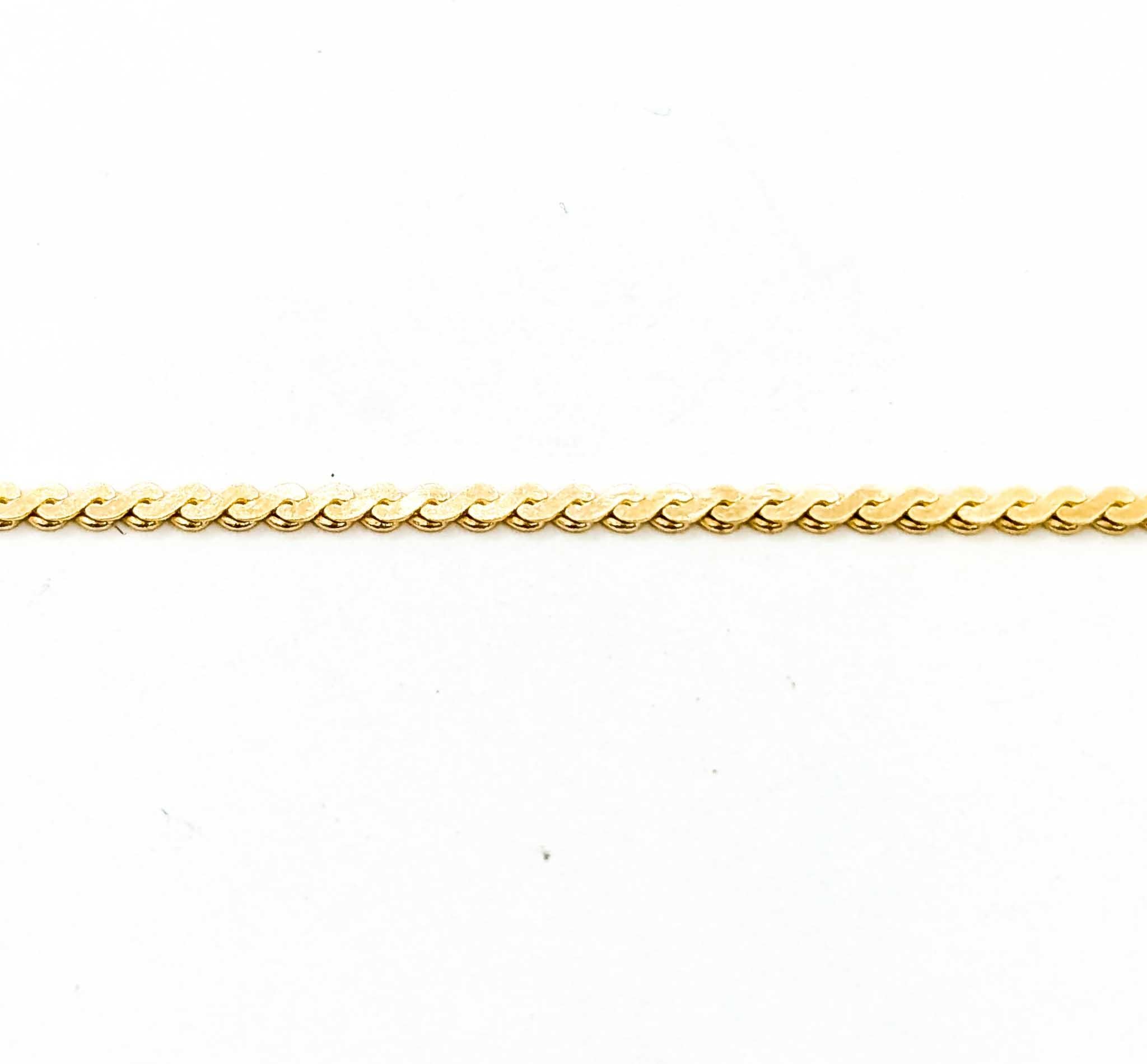 Contemporaneo Delicate S-Link Bracelet in 14k Yellow Gold in vendita