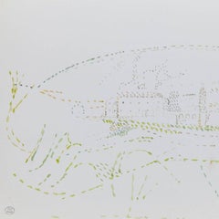 Délicat dessin pointilliste signé de Dora Maar, circa 1960